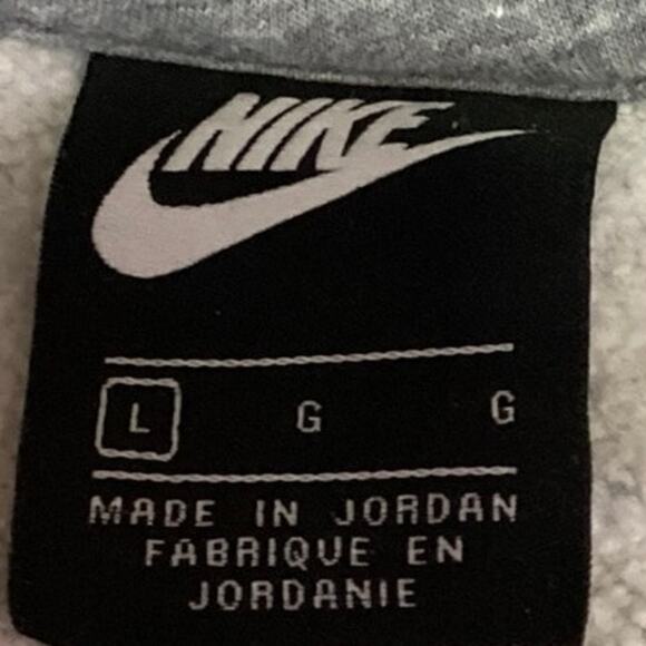 NIKE Gray Heather Sportswear Club Fleece Embroidered Pullover Hoodie Top Sz L - Picture 4 of 5